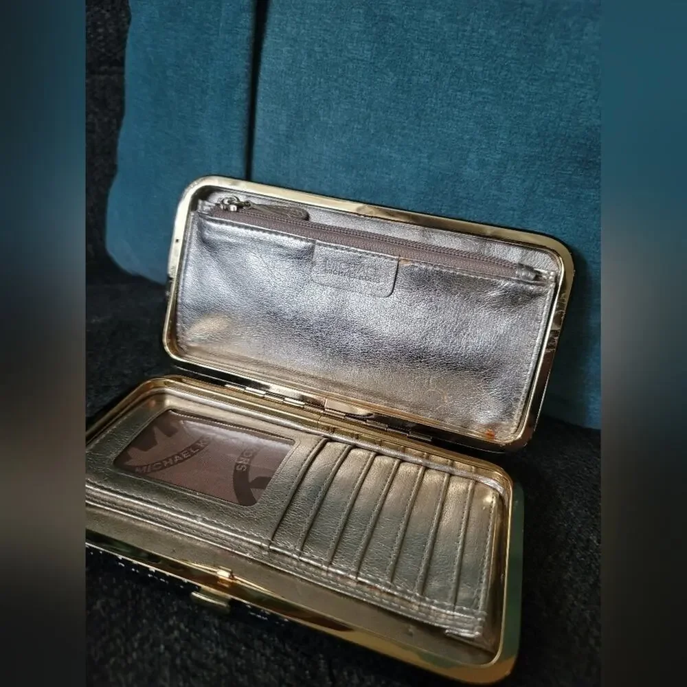 **EUC** Michael Kors black snakeskin embossed wallet